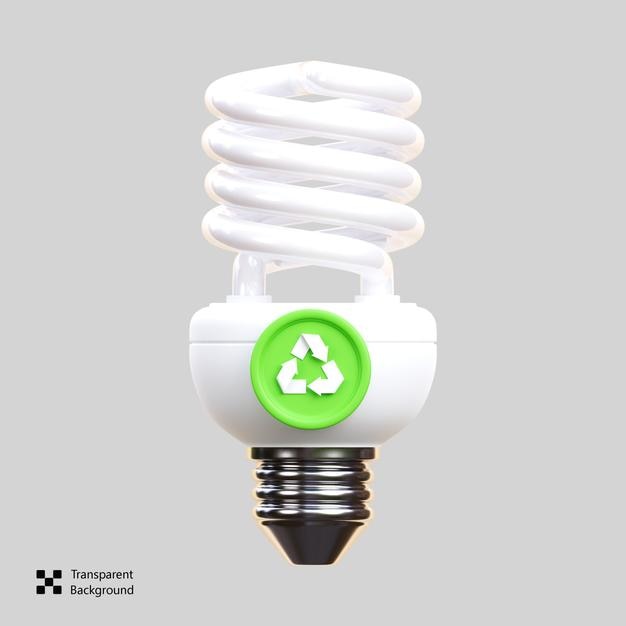 recycling van gloeilampen 3d icoon
