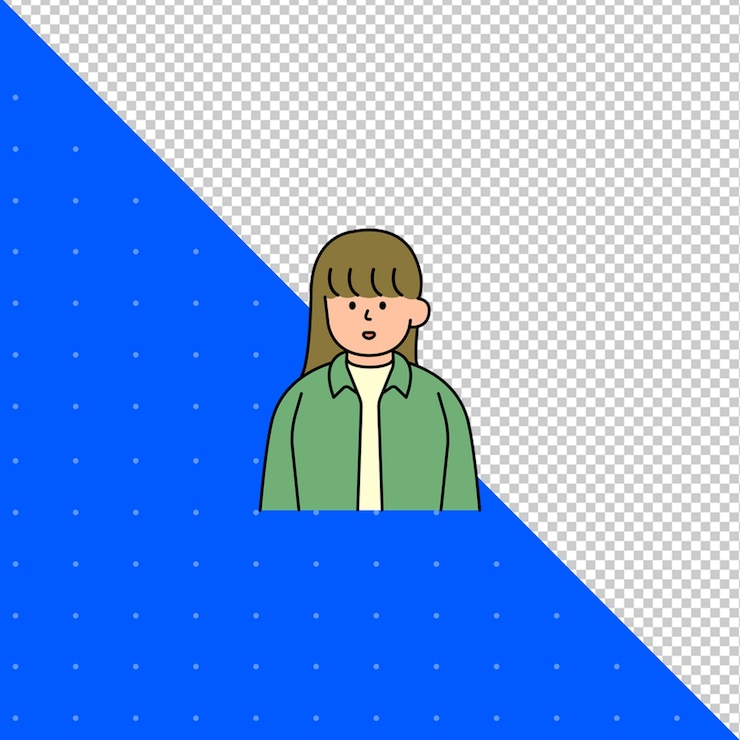 PSD ręcznie narysowana ilustracja płaski wektor człowieka dla profilowych awatarów i projektów png przezroczyste bg