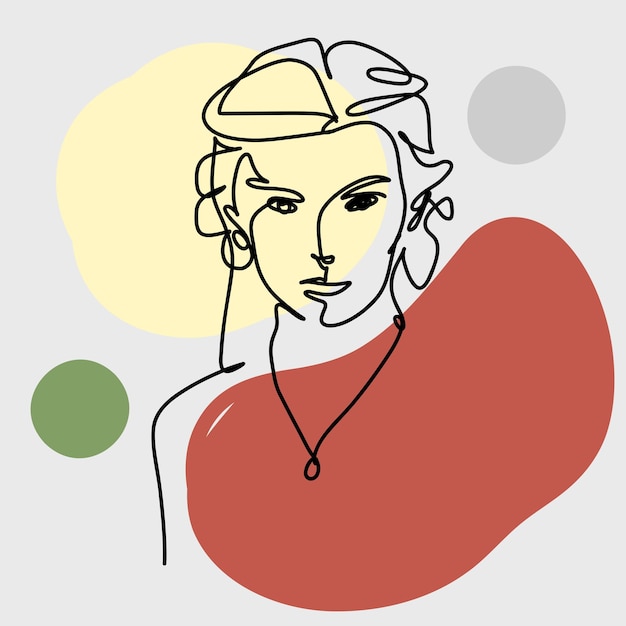 Ręcznie rysowana ilustracja portretowa jednej linii