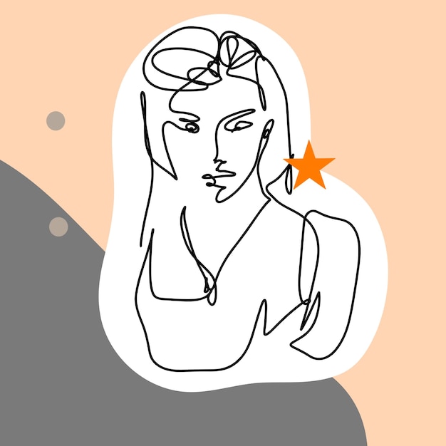 Ręcznie rysowane ilustracja sztuki kobiety w jednej linii