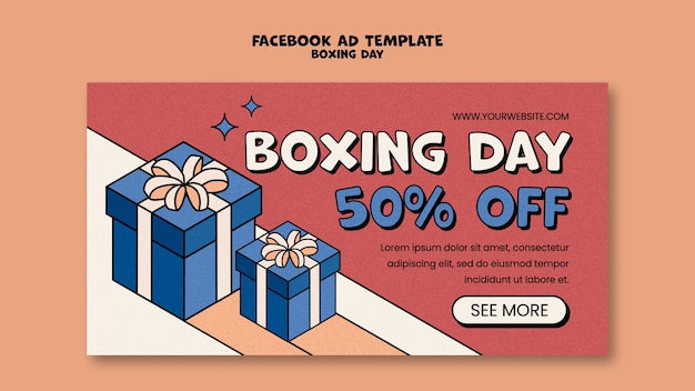 PSD ręcznie rysowane szablon facebook boxing day