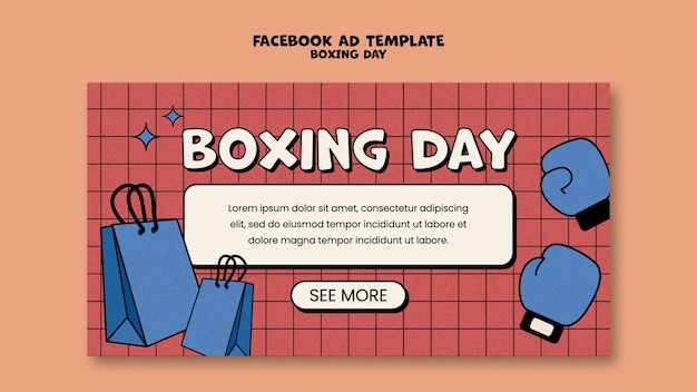 PSD ręcznie rysowane szablon facebook boxing day