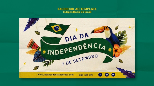 Ręcznie rysowane szablon projektu Dzień Niepodległości Brazylii