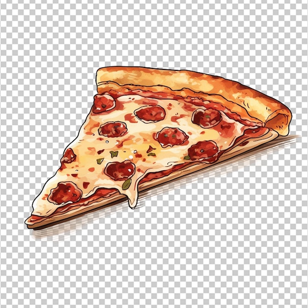 PSD ręcznie rysowany kawałek pizzy