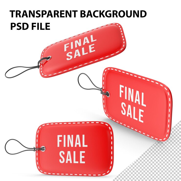 PSD レッドオフ タグ png