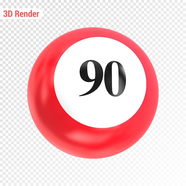 빨간색 3D 공 번호