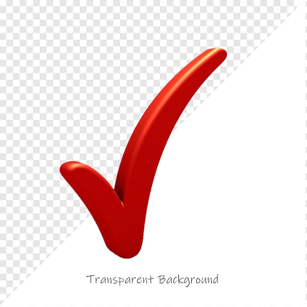 Red 3D Check Mark Icon