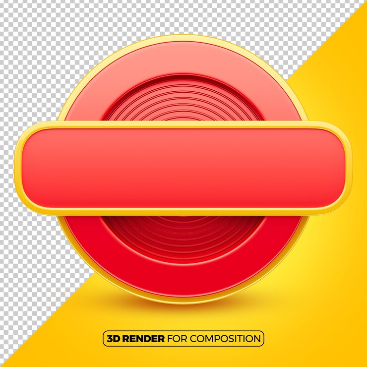 PSD red 3d circular frame for composition