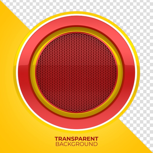 PSD red 3d circular frame