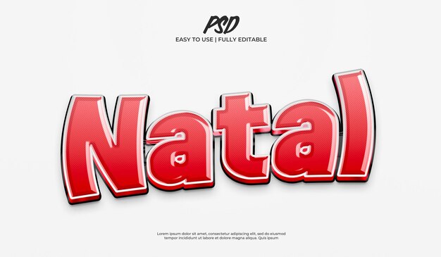 Красный 3d натальный текстовый эффект