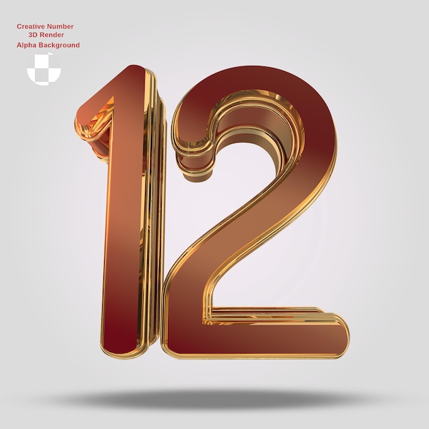 PSD rosso 3d numero 12