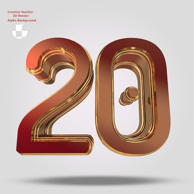 PSD rosso 3d numero 20