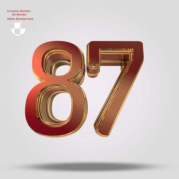 Red 3d number 87