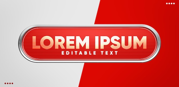 Red 3d rendering text box with editable text