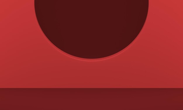 red 3d showcase semicircle hole geometric studio background for product performance