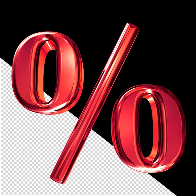 Red 3D symbol with bevel