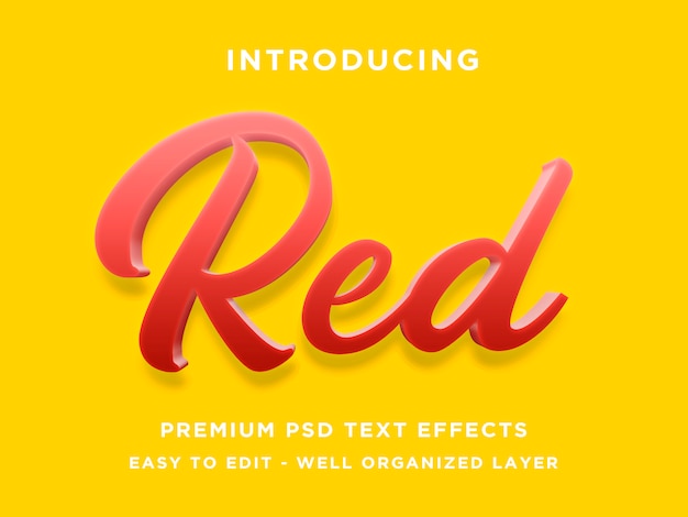 Red 3d text effect templates