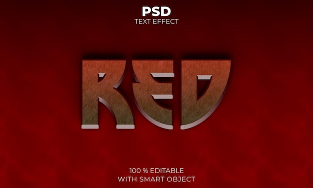 Red 3d text effect