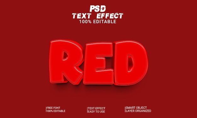 Red 3D Text Effect