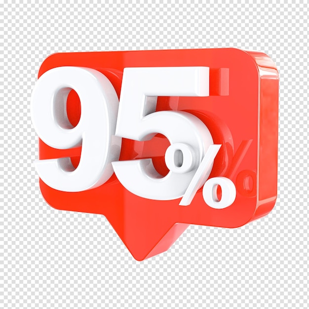 Red 95 text 3d rendering