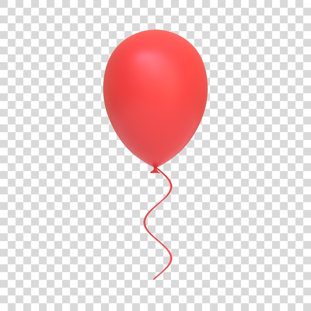 PSD red air balloon isolated on white background 3d render illustration