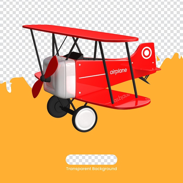 PSD red airplane 3d illustration