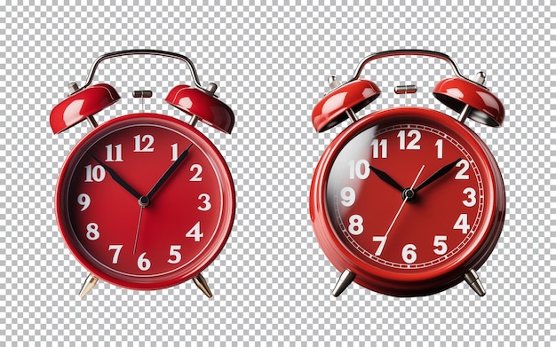 Red alarm clock isolated on a transparent background png