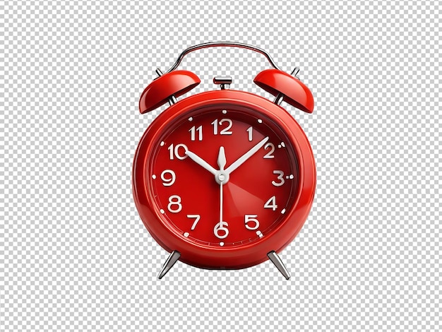 PSD red alarm clock png on transparent background