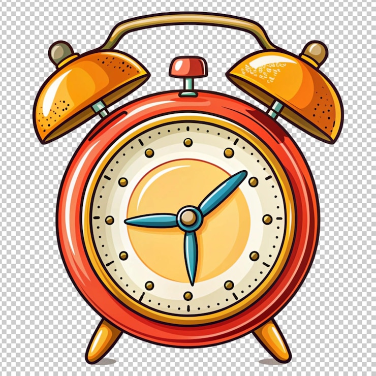 PSD レトロポップアートスタイルの赤い目覚まし時計