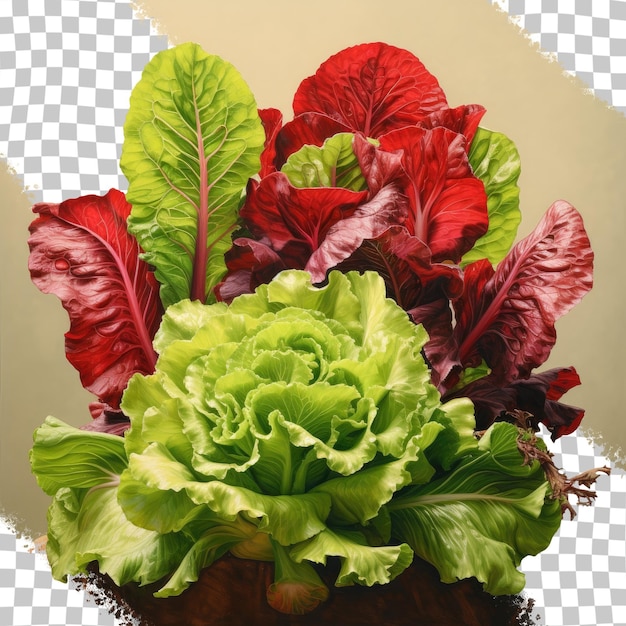 PSD 赤と緑の葉物野菜