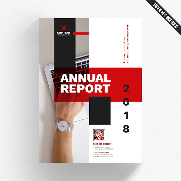 red annual report cover template