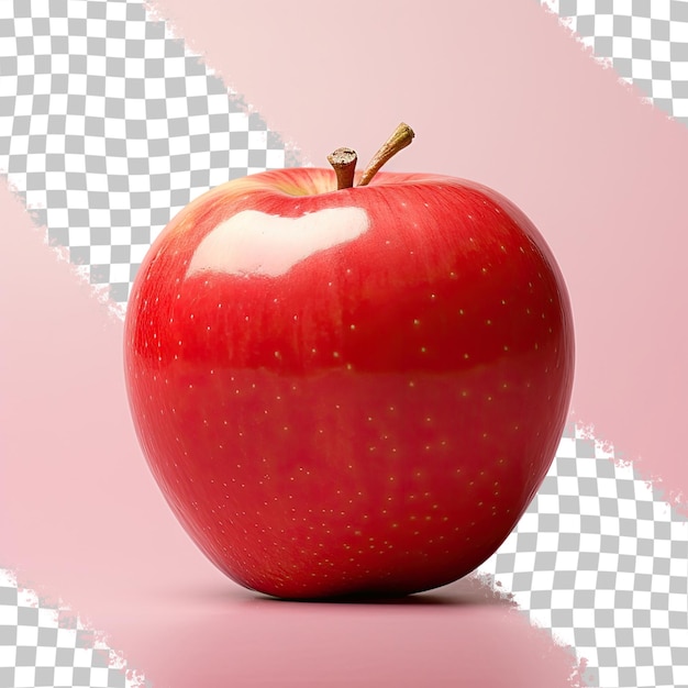A red apple alone on a transparent background