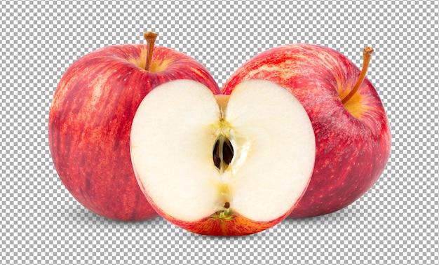 PSD red apple isolated on alpha layer