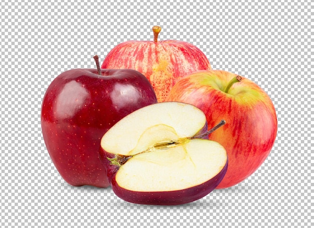 PSD red apple isolated on alpha layer