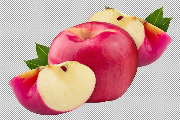 Red apple isolated on a transparent background