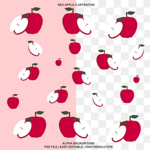 PSD red apple patterns