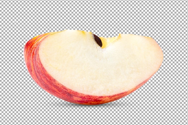 PSD red apple slice isolated on alpha layer