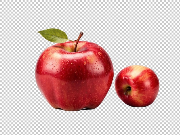 PSD red apple on transparent background