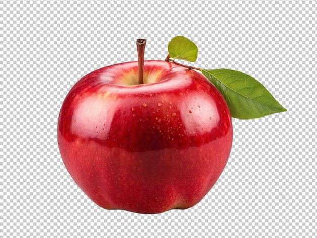 Red apple on transparent background