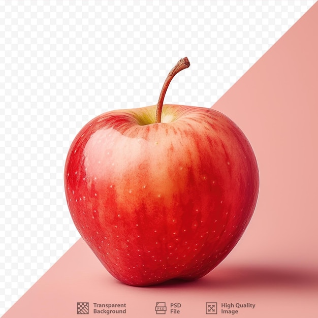 Red apple on transparent background