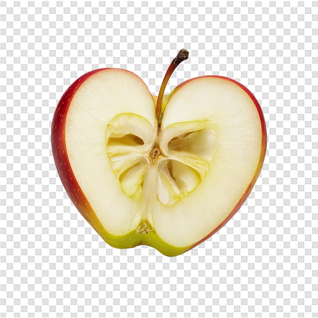 PSD a red apple with a slice cut out of it