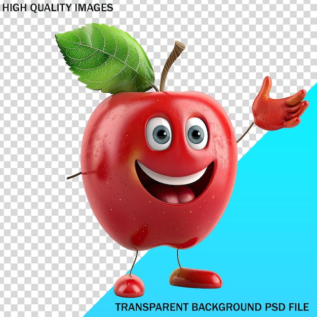 a red apple with a smile on its face