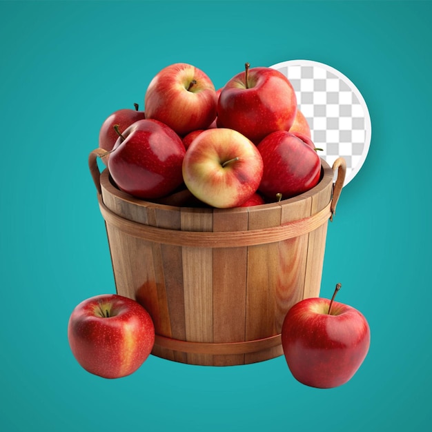 PSD red apples against a transparent background