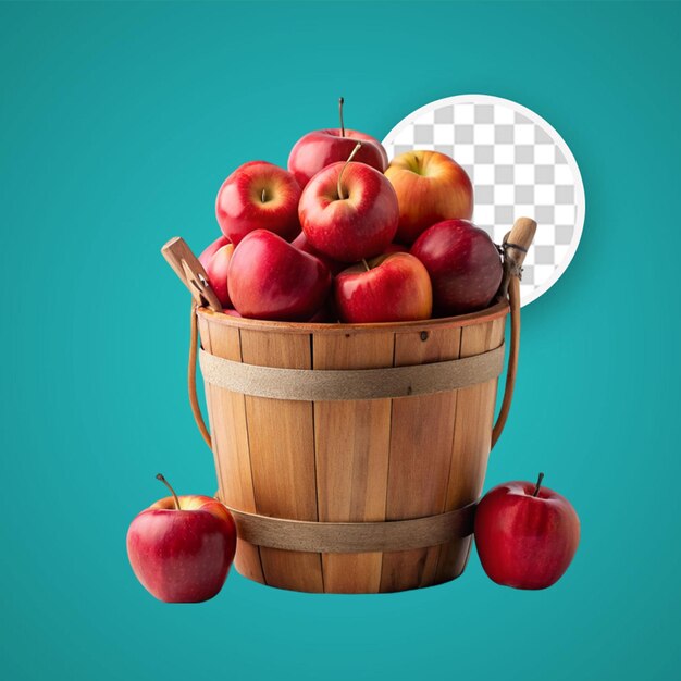 PSD red apples against a transparent background