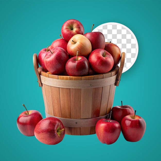 PSD red apples against a transparent background