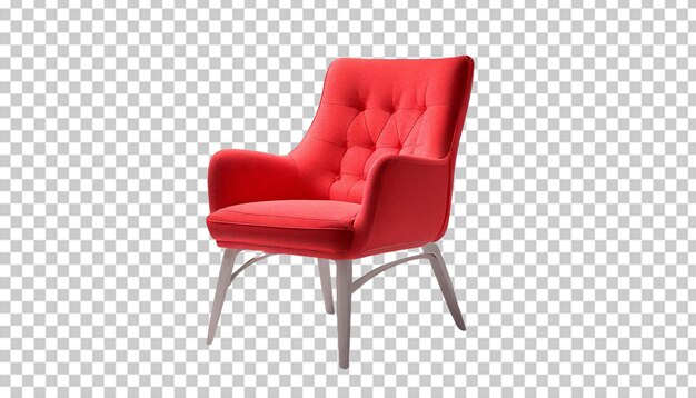 Red armchair isolated on transparent background
