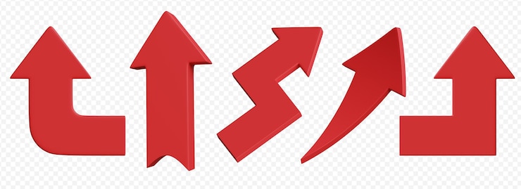 PSD a red arrow with the word'red'on it