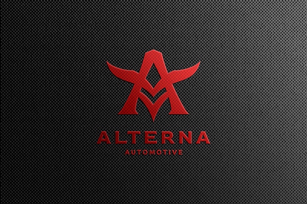 Red automotive logo mockup