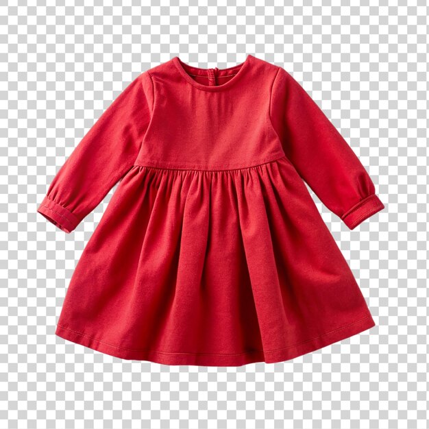 PSD red baby dress isolated on transparent background