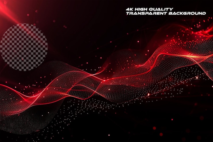 PSD red background tech banner concepttransparent background